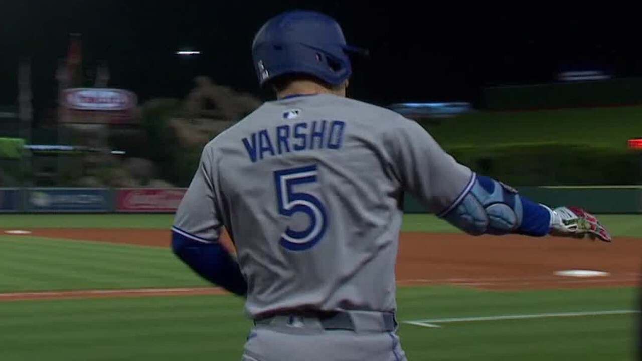 Blue Jays’ Varsho crushes solo shot to right field