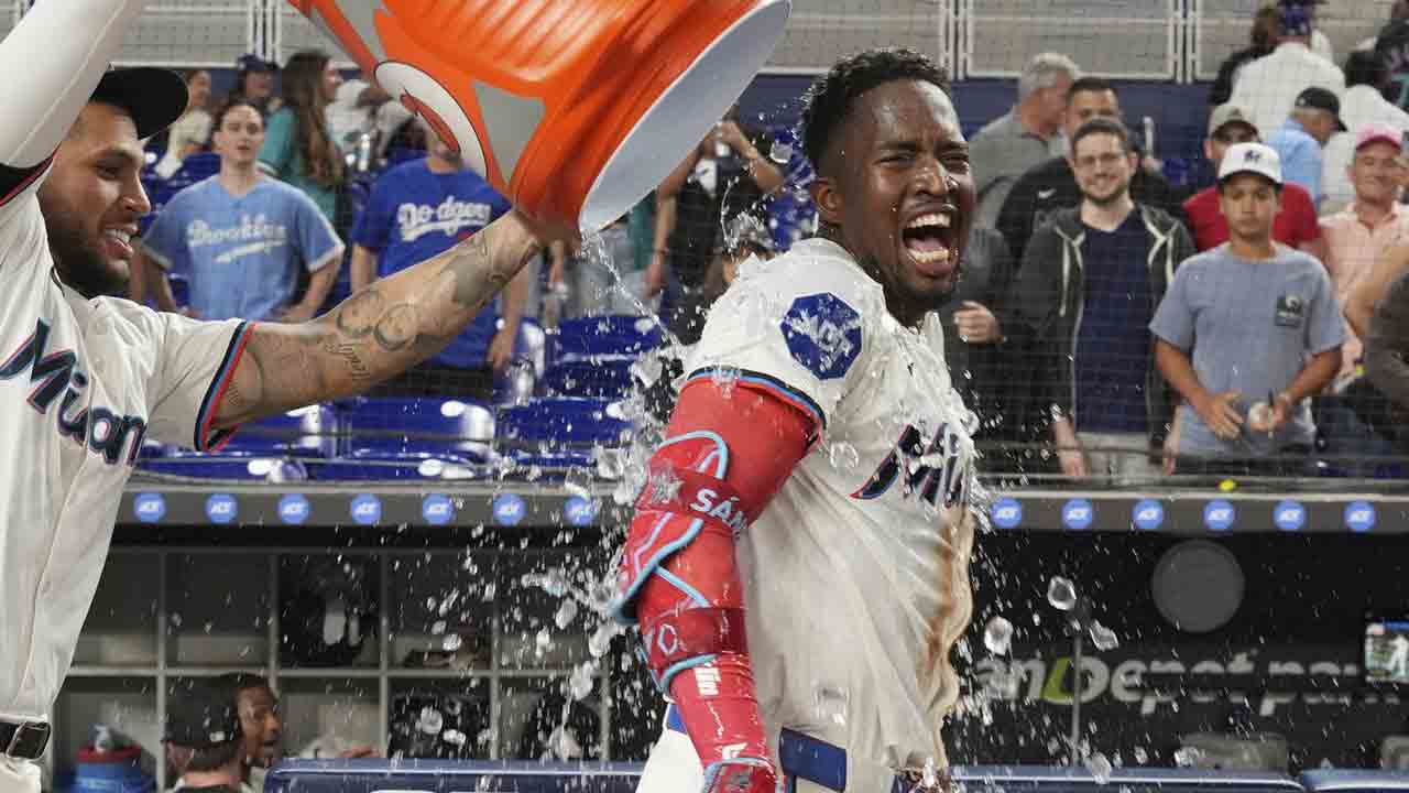 Jesus Sanchez’s walk-off single in 10th inning lifts Marlins over Dodgers