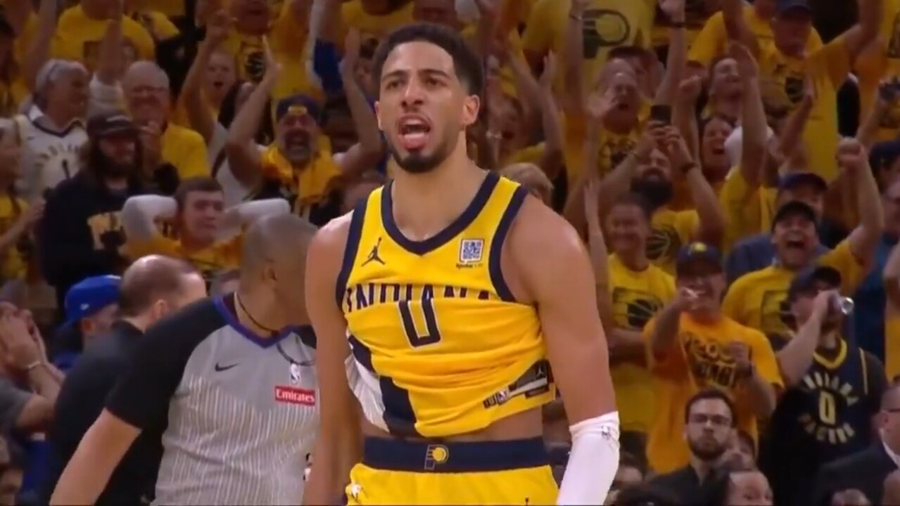 Pacers’ Haliburton knocks down three from way out to ice series